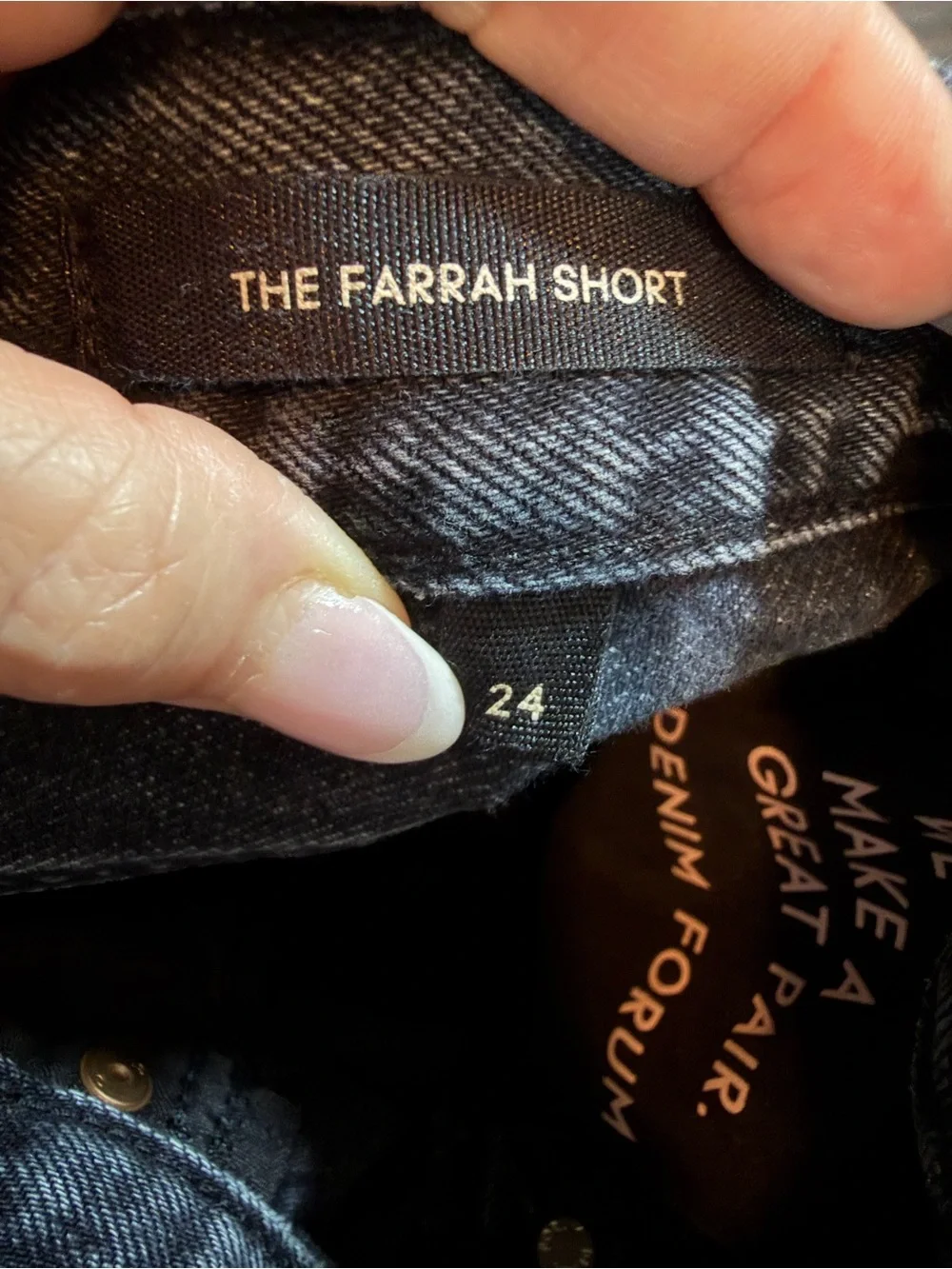 Denim Forum The Farrah Short Washed Black Denim Shorts 24